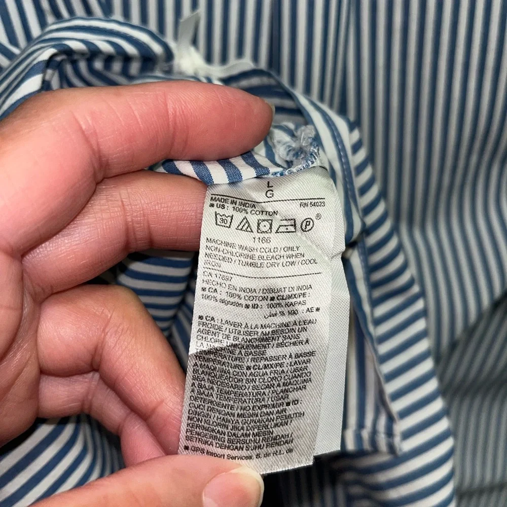OLD NAVY Pinstripe Shirt With Bows On Sides - Picture 7 of 7